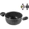 Home Casseruola Due Manici Antiaderente Stone Cm20 Pentole E Preparazione Cucina, Antracite, 20 cm