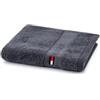 Tommy Hilfiger - Asciugamano per ospiti, color grigio, spugna boucle, 520 g/m², 100% cotone pettinato, passamaneria jacquard e ricami, morbido e assorbente, 40x60 cm