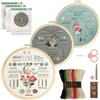 VINATO Kit Ricamo Principianti, Completo con 30 Punti, Telaio Bambù e Guide, Set Ricamo per Hobby Creativi, Pratica e Regalo Ricercato, Starter Kit per Adulti