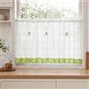 Yujiao Mao - Raffrollo Tendina per cucina a scorrimento in lino, con arricciatura., Misto cotone 1 pezzo, verde, BxH 90x45cm