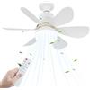 BORDEAG Ventilatore da soffitto con illuminazione e telecomando, lampada da soffitto a LED da 40 W con ventilatore, 3 modalità dimmerabili e velocità, funzione temporizzazione, lampada con ventilatore