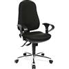 Topstar Support SY Sedia Girevole per Ufficio, Braccioli Regolabili in Altezza, Rivestimento in Tessuto Nero