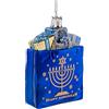 Kurt S. Adler Kurt Adler 10,2 cm Noble Gems Happy Hanukkah Vetro Sacchetto Regalo Ornamento