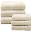 CALEFFI - Set Asciugamani Bagno Viso e Bidet in Morbida Spugna 100% Cotone con 3 Asciugamani Viso 55x100 cm + 3 Asciugamani Bidet Ospite 40x60 cm, Asciugamano Resistente a Lavaggi Frequenti e Durevole