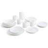 Arcopal Stoviglie complete Zelie bianche, per 6 persone, 24 pezzi, piatte, 6 piatti da dessert e 6 tazze, vetro opalino