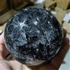 LMXRYPD Sfera di Cristallo, Palla di Vetro Decorative, Sfera di Vetro con Effetto Gghiaccio, per L'Arredamento del Soggiorno, Decorazione per Fontane(Black,10cm/3.9in)