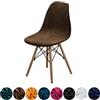 FANSU Coprisedie con Schienale 1/2/4/6 Pezzi Elasticizzato, Velluto Nordico Ufficio Coprisedia con Gambe Fodere Coprisedia Sala da Pranzo Coprisedia per Soggiorno Cucina (Marrone,4 Pezzi)