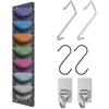 JCUGSBS Porta Cappelli da Parete Con 7 Tasche - Organizer per Cappelli da Armadio, Cappelliera per Berretti da Baseball E Cappello Parasole - Con 6 Ganci in Metallo