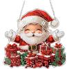 QENSPE Diamond Painting Ornamento da Appendere, Babbo Natale Dipinto Diamanti Pendente per Adulti Principianti, Speciale Forma Strass Art Artigianato Finestre Decorazione Regalo, Doppio Lato