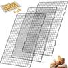 YIYAXIN 3 Griglia Forno Torte Rettangolari, 40x25cm Griglie Raffreddamento Antiaderente Acciaio Inox Universale, Teglie Asciugare Biscotti Riutilizzabile Nero per Cuocere, Grigliare, Raffreddare, Essiccare