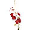 POFET Elettrico Animato Arrampicata Babbo Natale su Perline Catena Musicale Figura Mobile Ornamento Di Natale