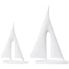 QBMYCN Decorazioni scultoree moderne,Confezione da 2 Barca a vela Decorazione ornamentale,decorazioni a tema nautico,statue artistiche in resina,per soggiorno,libreria,mensola del bagno,tavolo,uff (Bianco)