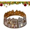 Tiajingzi Collare per albero di Natale a forma di casa di pan di, con illuminazione a LED, riutilizzabile, copertura base, decorazioni per cesti di pan di, decorazione natalizia per la casa e le