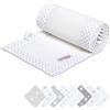 babybay Paracolpi 3D in rete piqué adatto per modello Boxspring XXL, bianco a pois grigio perla