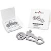 ROMINOX Articolo da regalo: ROMINOX - Attrezzo multifunzione a forma di moto, utilizzabile come portachiavi, 21 funzioni, in acciaio inox, con descrizione delle funzioni