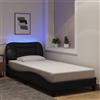 Vidaxl Giroletto con LED senza Materasso Hvar Nero 90x200 cm in Tessuto