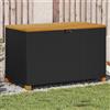 Vidaxl Contenitore Giardino Nero 110x55x63cm Polyrattan e Legno Acacia