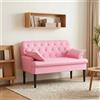 Vidaxl Loveseat con bottoni imbottiti Rosa 111 x 68 x 80 cm Tessuto
