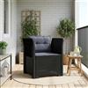 Vidaxl Poltrona a 1 Posto con Cuscini Aspetto Rattan PP Antracite