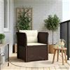Vidaxl Poltrona a 1 Posto con Cuscini Aspetto Rattan PP Marrone
