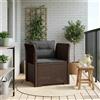Vidaxl Poltrona a 1 Posto con Cuscini Aspetto Rattan PP Marrone