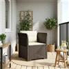 Vidaxl Poltrona a 1 Posto con Cuscini Aspetto Rattan PP Grigio Chiaro