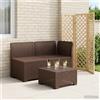 Vidaxl Divano da Giardino a 2 Posti Aspetto Rattan PP Marrone