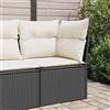 Vidaxl Divano Angolare da Giardino con Cuscini Nero in Polyrattan