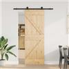 Vidaxl Porta scorrevole NARVIK 70 x 210 cm (152,5 cm) Naturale e Nero