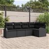 Vidaxl Set di divani con cuscino Nero Poliestere