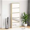 Vidaxl Scarpiera a 5 Strati con Specchio Rovere 63x17x169,5 cm