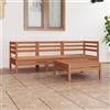 Vidaxl Set Salotto da Giardino 4pz Marrone Ambra Legno Massello Pino