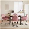 Vidaxl Sedie da pranzo 4 pz Velluto Rosa 55 x 50 x 84 cm