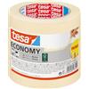 tesa Nastro per Mascheratura ECONOMY EcoLogo - Nastro in Carta per Mascheratura, Rimozione senza Residui per 4 Giorni, senza Solventi - Sottile, 2x 50m x 30mm + 2x 50m x 19mm