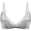 SilRiver Reggiseno da Donna in Pizzo Senza Ferretto, Coppa in Morbida Seta con Imbottitura Rimovibile (Grigio Argento, S)