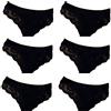 JADEA 6 Slip Donna con Pizzo Art. 529 Cotone Elasticizzato (Nero, 5)