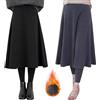 IQYU Gonna lunga da donna, inverno, calda, termica, con pantaloni, gonna vintage a linea A, gonna maxi elegante, gonna in lana, termica, calda, grande taglia, per esterni/gonna termica/pantalone da