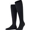 FALKE ClimaWool M Kh lana lyocell al ginocchio tinta unita 1 paio, Calzini lunghi Uomo, Blu Dark Navy 6370, 41-42