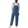 Generic Salopette da Uomo in Jeans - Lunghe, Grandi Dimensioni, Vestibilità Normale, Larghi, Pantaloni da Lavoro, Cargo - Blu Scuro, L
