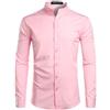 PARKLEES - Camicia da uomo a manica lunga, slim fit, facile da stirare, con colletto a punta, per l'ufficio e il tempo libero, Colore: rosa., XL