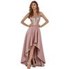 Ever-Pretty Abiti da Sera Scollo a V Maniche Corte Linea ad A Corto Davanti Lungo Dietro da Donna Orchidea 54