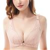 HLYLDL Reggiseno con Chiusura Frontale da Donna, Reggiseno in Pizzo con Motivo a Fiori Rosa, Comfort Senza Ferretto Push up Reggiseno Quotidiano