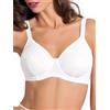 SIELEI, Reggiseno Francese con Ferretto, Realizzato in Microfibra Compatta e Contenitiva, Coppe Foderate in Cotone, Spalline Regolabili, Designed in Italy, Color Bianco, Taglia 6D