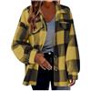 IQYU Camicia da donna a quadri: camicia in corduroy da donna, camicia a quadri, a maniche lunghe, con revers, Button Down, giacca per mezze stagioni, stile Boyfriend, giacca da boscaiolo, in lana, elegante