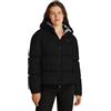 Tommy Jeans Donna Piumino Quilt Rouch Tape Jacket con Cappuccio, Nero (Black), M