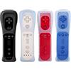 Tevodo Telecomando Wii, confezione da 4 controller wireless compatibile con Wii Wii U (nero, bianco, blu scuro)