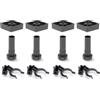 Emuca - Gambe per mobili, Piedi per mobile in plastica colore nero, Set di 4 piedini regolabili di altezza 150mm