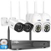 Hiseeu 【PTZ 5MP】Hiseeu 5MP Kit Videosorveglianza WiFi 360° Visione Notturna a Colori