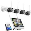 ZOSI 2K Kit Telecamera di Sorveglianza Esterna WiFi6 con Monitor da 12 8MP 8CH