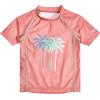 Playshoes Camicia da Nuoto Unisex per Bambini, Modello Rash Guard, Motivo: Palme in Corallo, Modello 98-104